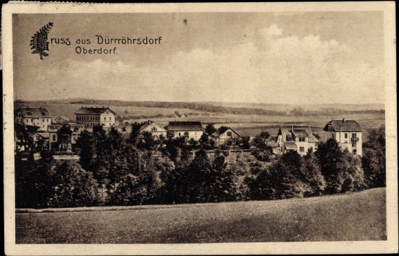 Postcard Dürrröhrsdorf Dittersbach in Saxony, panorama of the place
