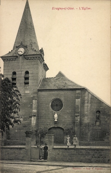Ak Éragny Val d'Oise, Kirche