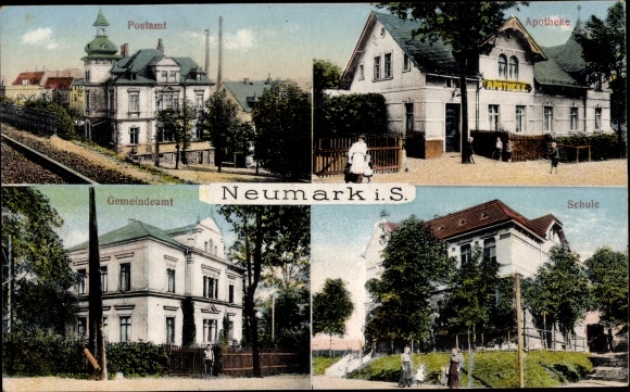 PC Neumark in Saxony, school, pharmacy, post office, municipal office