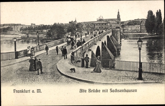Ak Sachsenhausen Frankfurt am Main, Alte Brücke