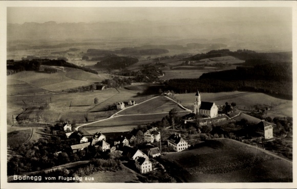 Postcard Bodnegg in Upper Swabia, aerial photograph