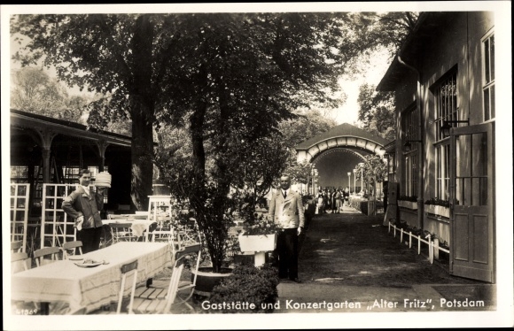 Postcard Potsdam in Brandenburg, restaurant and concert garden Alter Fritz, Paul Bosek