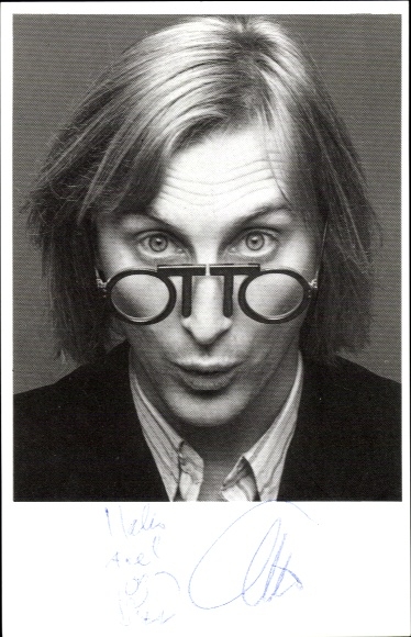 Postcard comedian and actor Otto Waalkes, portrait, autograph