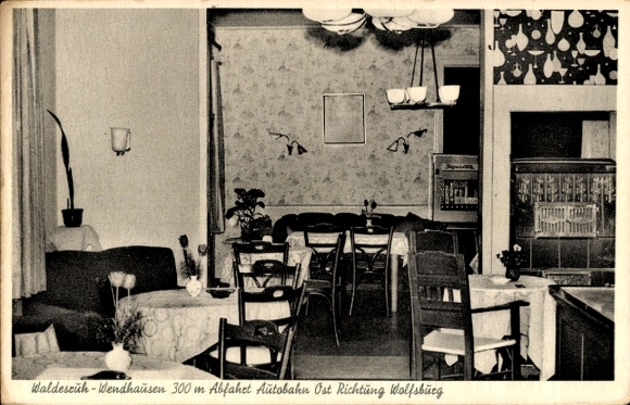 Postcard Wendhausen Lehre in Lower Saxony, Hotel Restaurant Waldesruh, interior view