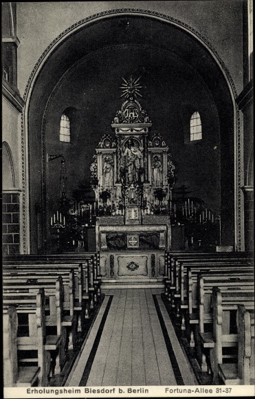 PC Berlin Marzahn Biesdorf on the Ostbahn, convalescent home, Fortuna Allee 31, chapel, interior view
