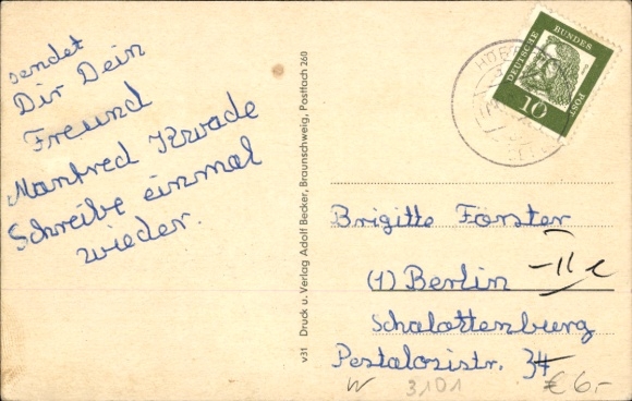 Postcard Habighorst in Lower Saxony, commercial building Hacke, school, mill pond, settlement