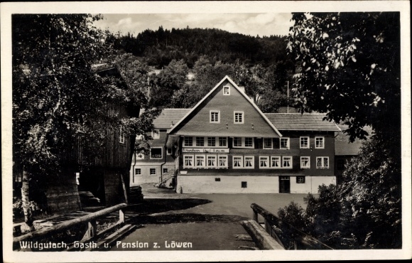Postcard Wildgutach Simonswald in the Black Forest, inn and guesthouse to the lion