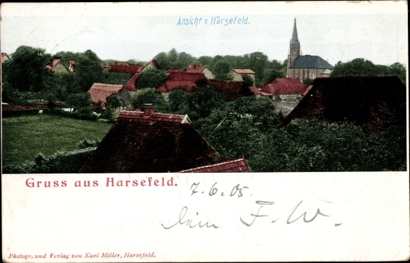 Postcard Harsefeld in the district of Stade, general view