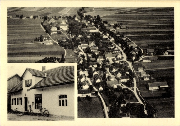 Postcard Amberg in Swabia, aerial photograph, building