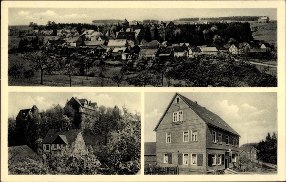 Postcard Friedewald Westerwald, general view, Gasthof Pension Jung