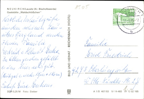 Postcard Neukirch in der Lausitz, Gaststätte Waldschlösschen