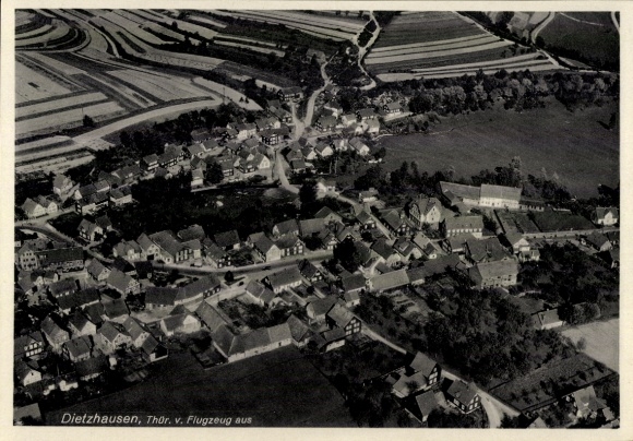 Ak Dietzhausen Suhl in het Thüringer Woud, luchtfoto