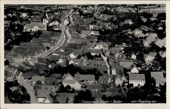 Postcard Friesenheim in Ortenaukreis, aerial photograph