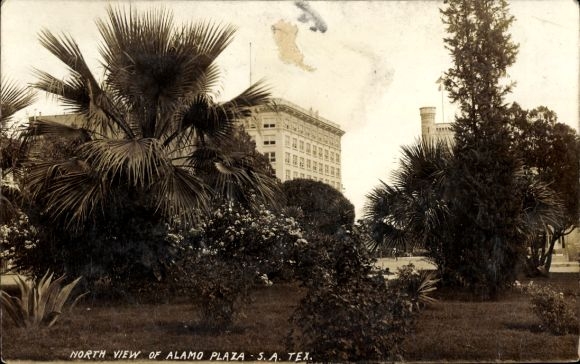 Ak Texas USA, Noord-aanzicht van Alamo Plaza