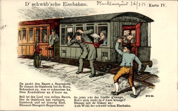 Song KP D' Swabian Railway, parowóz, kolej, mapa IV
