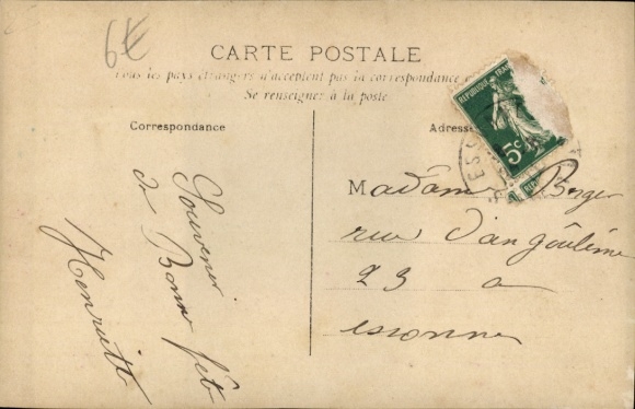 Letters Postcard First Name Louise, Woman portrait
