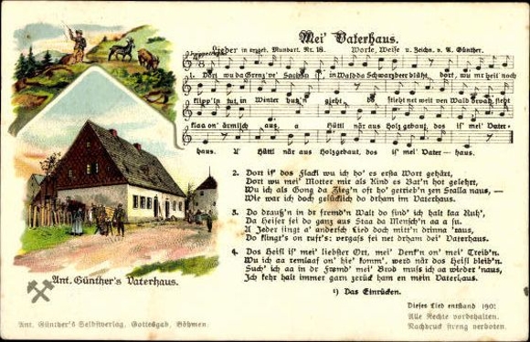 31 individual song cards, Anton Günther