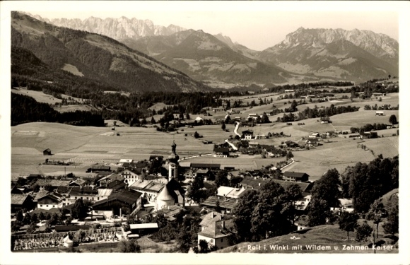Postcard Reit im Winkl Upper Bavaria, general view, Wilder Kaiser