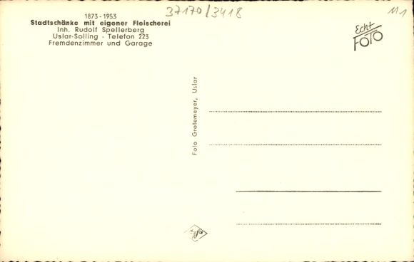 Postcard Uslar in Solling Lower Saxony, town tavern, bar