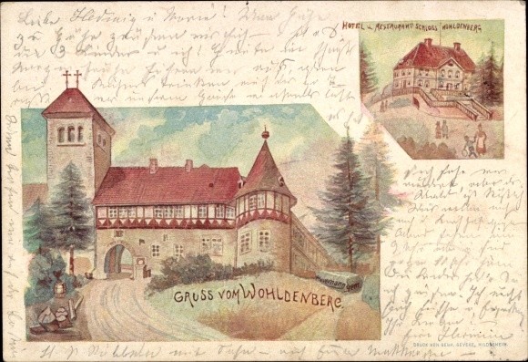 Chromo-Litho Silium Holle in Lower Saxony, Wohldenberg Castle, hotel restaurant