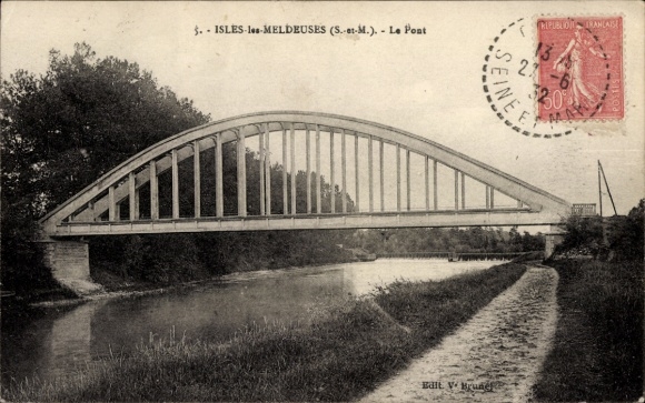 CPA Îles les Meldeuses Seine et Marne, Le Pont