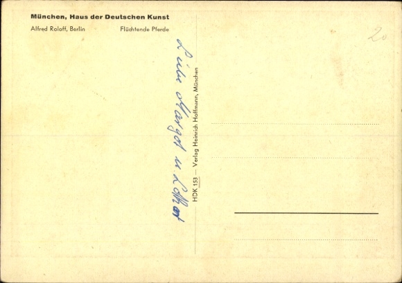 Artist Postcard Roloff, Alfred, HDK 153, Fleeing Horses