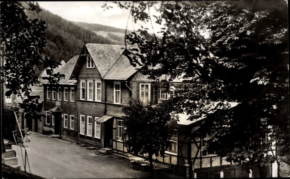 Postcard Mellenbach Glasbach im Schwarzatal, summer resort, inn trout station, Fritz Sauerbrey