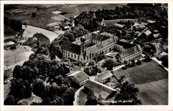 Postcard Beuerberg Eurasburg in Upper Bavaria, aerial photograph
