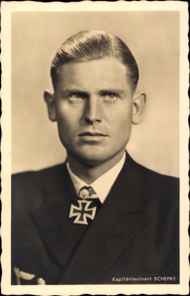 Ak Kapitänleutnant Joachim Schepke, U-Boot Kommandant, Kriegsmarine, Ritterkreuzträger