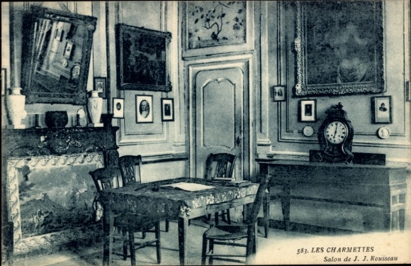 CPA Les Charmettes Les Déserts Savoie, Salon de JJ Rousseau