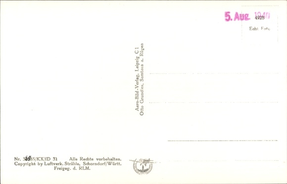 Postcard Samtens on Rügen, aerial photograph