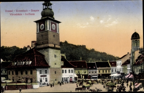 Postcard Brașov Brassó Brasov Romania, City Hall