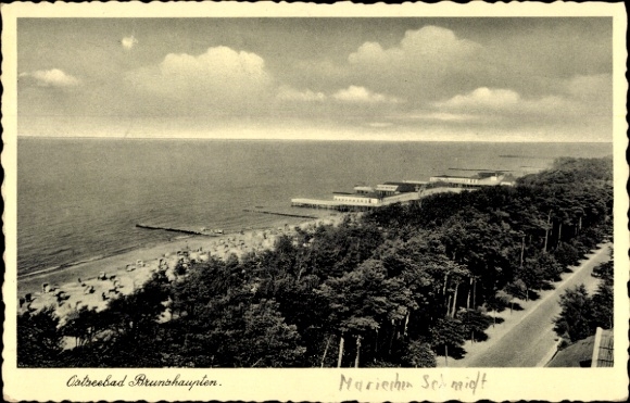 Ak Ostseebad Kühlungsborn, Strand, Meer, Bäume, Wolken, Urlaub, Ostsee