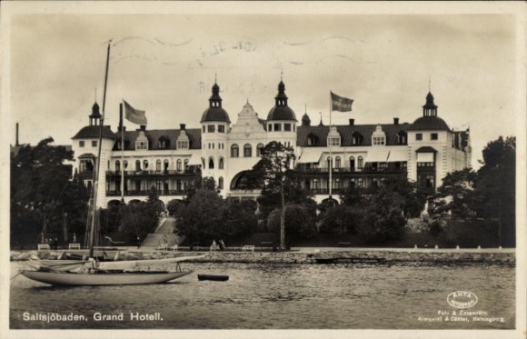 KP Saltsjöbaden Szwecja, Grand Hotell, Żaglówka, Zdjęcie i wyjście, Almquist & Caster