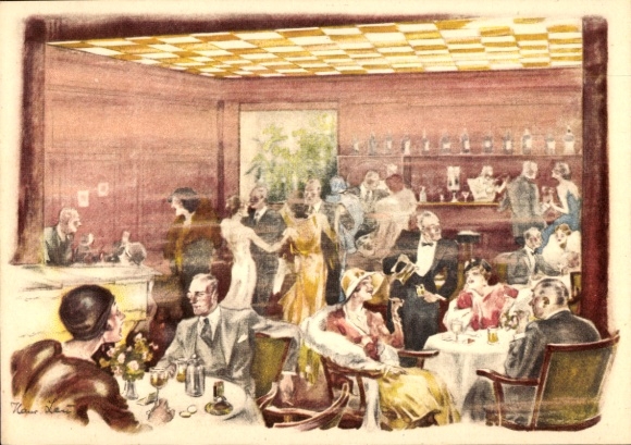 Artist Postcard Leu, Hans, Berlin Schöneberg, Ballhaus Femina, Nürnberger Straße, Tauentzienstraße