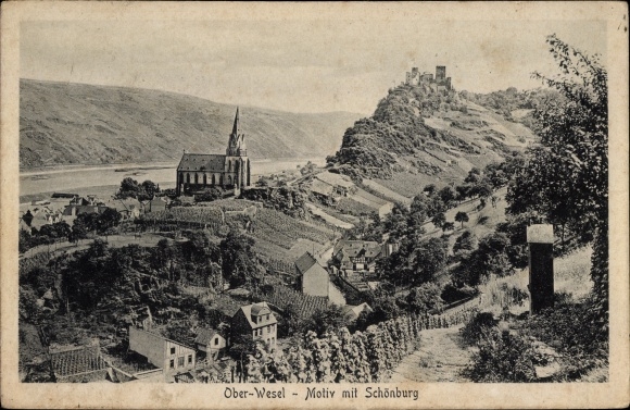PC Oberwesel am Rhein, view of the town, Inn zum Lamm