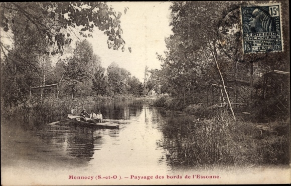 Ak Mennecy Essonne, Paysage des bords de l&#39;Essonne