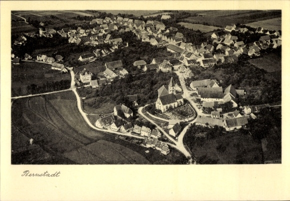 Ak Bernstadt auf der Schwäbischen Alb, Fliegeraufnahme