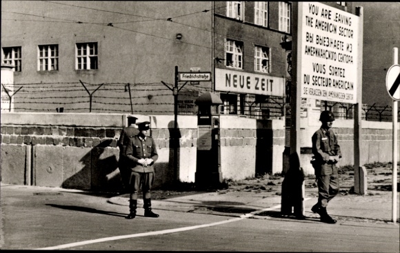 KP Berlin Friedrichshain, Checkpoint Friedrichstraße, sektor amerykański, żołnierze, mur