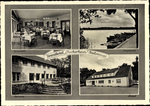 Postcard Leuth Kaldenkirchen Nettetal North Rhine-Westphalia, beach hotel Fischerheim am Poelvennsee
