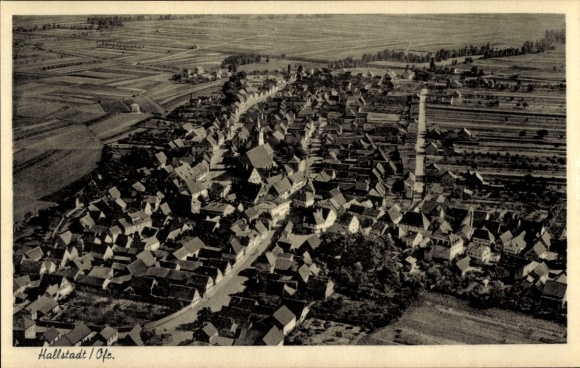 Ak Hallstadt in Oberfranken, Fliegeraufnahme