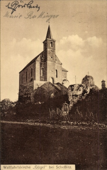 Postcard Scheßlitz in Upper Franconia, Gügel pilgrimage church