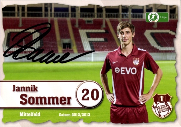 Autogrammkarte Fußballer Jannik Sommer, Kickers Offenbach, Autogramm