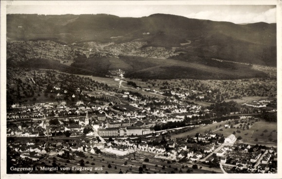 Postcard Gaggenau in the Murgtal Black Forest, aerial photograph