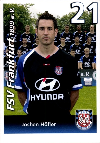 Autogrammkarte Fußballer Jochen Höfler, FSV Frankfurt, Autogramm