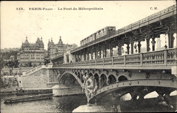 Ak Parijs XVI. Passy, Le Pont du Metropolitain