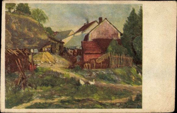 Artysta KP Rysava Kacirkova, Jozka, wiejska impreza, gospodarstwo, słoma, gęsi