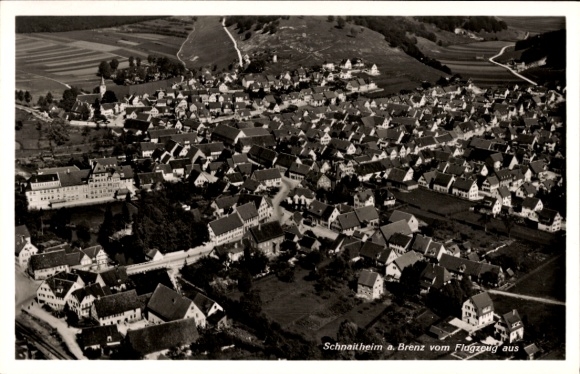Postcard Schnaitheim Heidenheim an der Brenz, aerial photograph