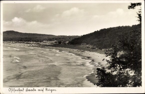 Postcard Ostseebad Baabe on Rügen, coast