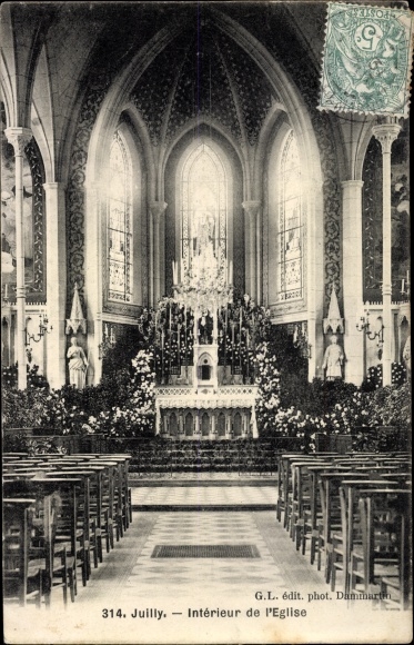 Ak Juilly Seine et Marne, Intérieur de l´Église